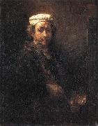 REMBRANDT Harmenszoon van Rijn Portrait of the Artist at His Easel gu oil